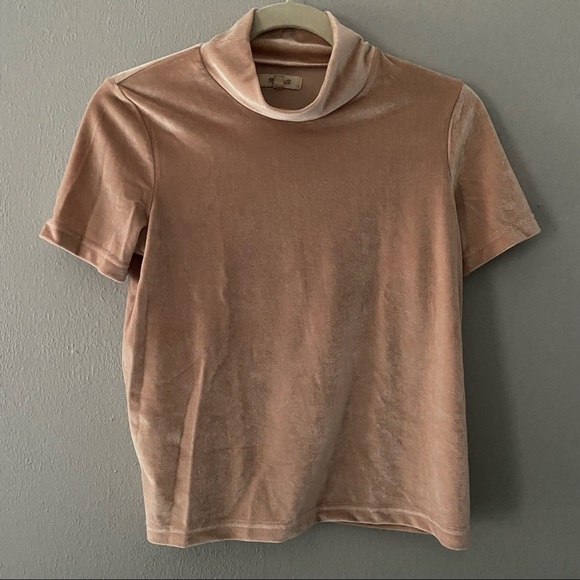 Madewell Velvet Mock Turtle Neck Top - Picture 2 of 6
